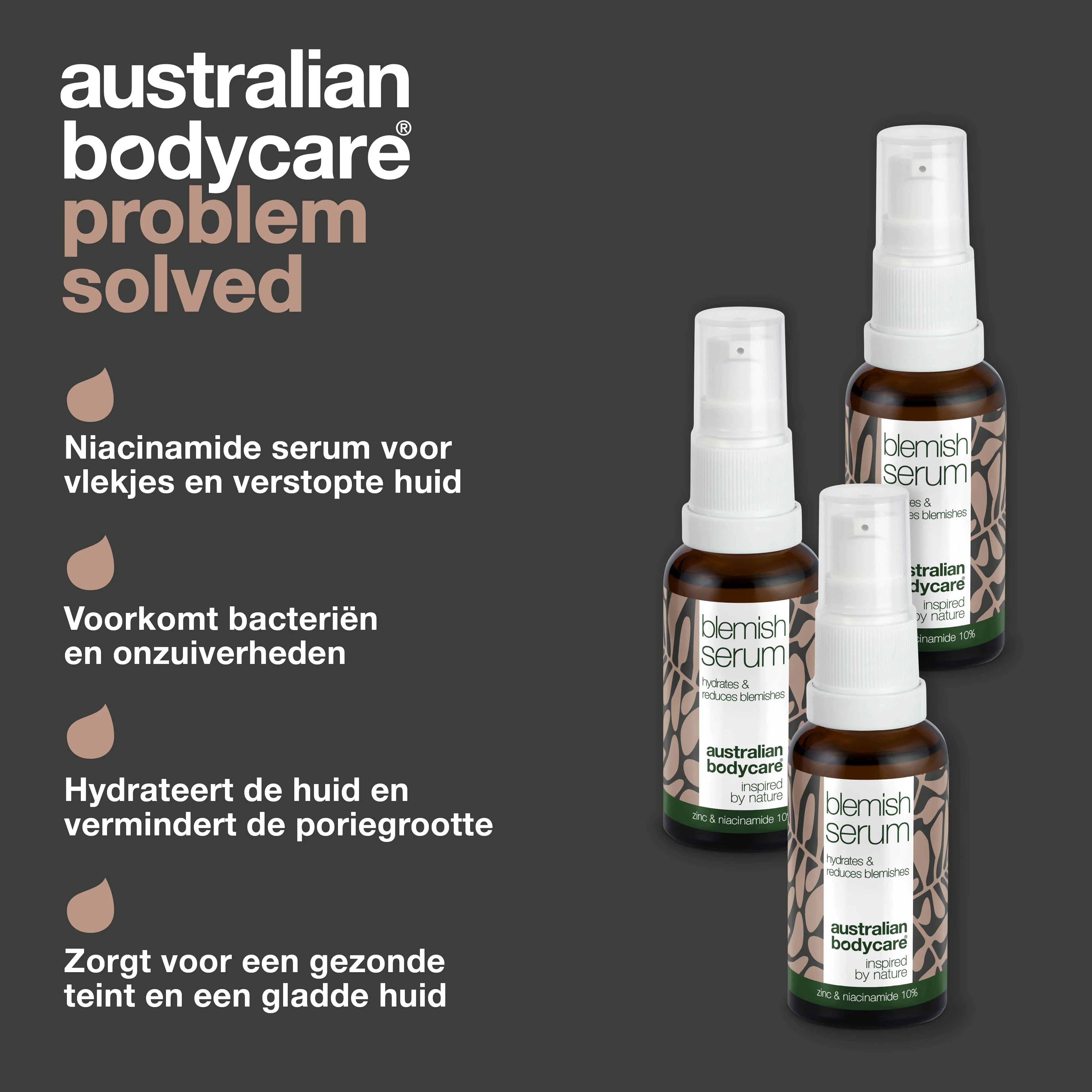 3 stuks Anti-Puistjes Niacinamide Serum bij puistjes en een onzuivere huid — Met Niacinamide 10%, Zink 1% en Tea Tree Olie voor de onzuivere & vette huid - Image 3