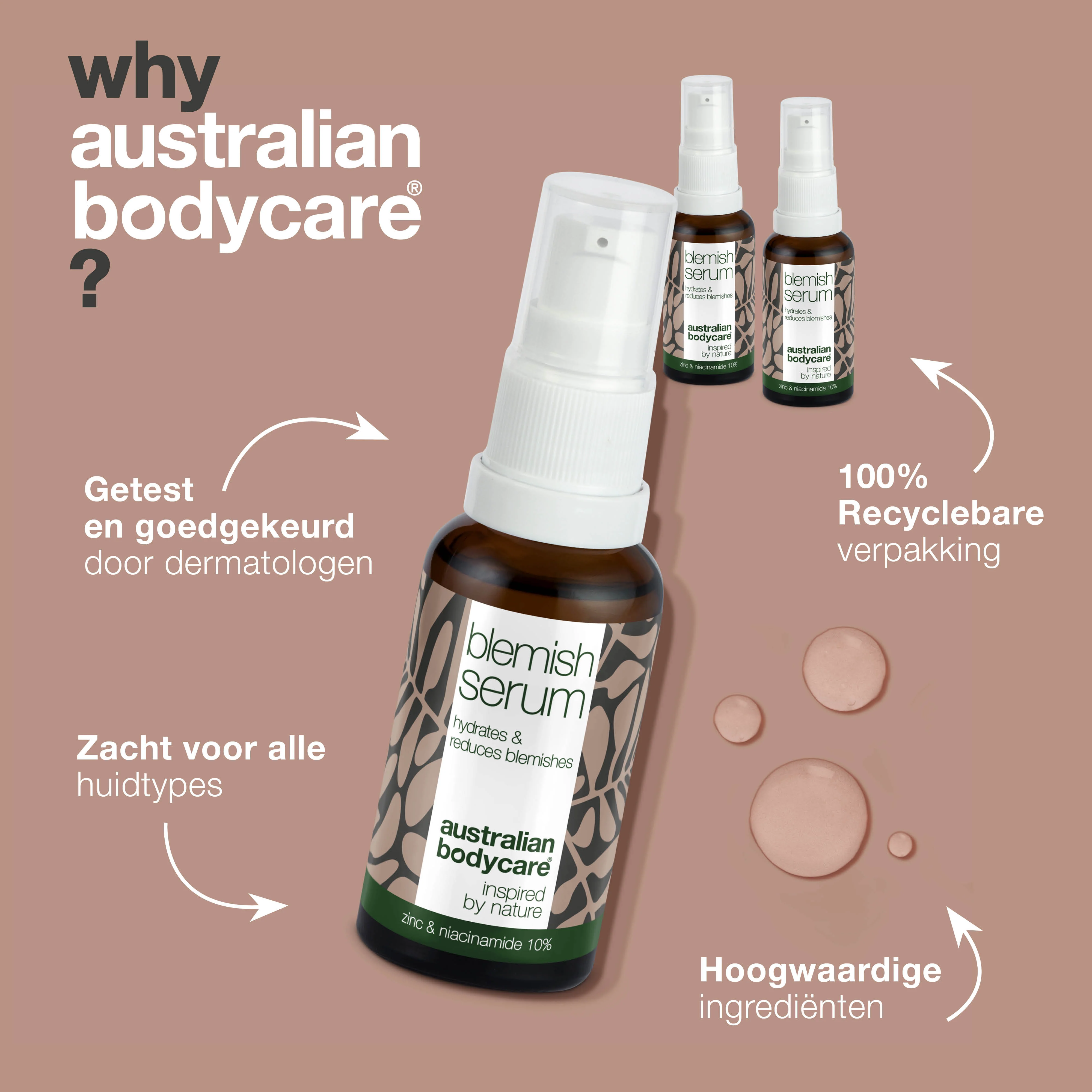 3 stuks Anti-Puistjes Niacinamide Serum bij puistjes en een onzuivere huid — Met Niacinamide 10%, Zink 1% en Tea Tree Olie voor de onzuivere & vette huid - Image 4