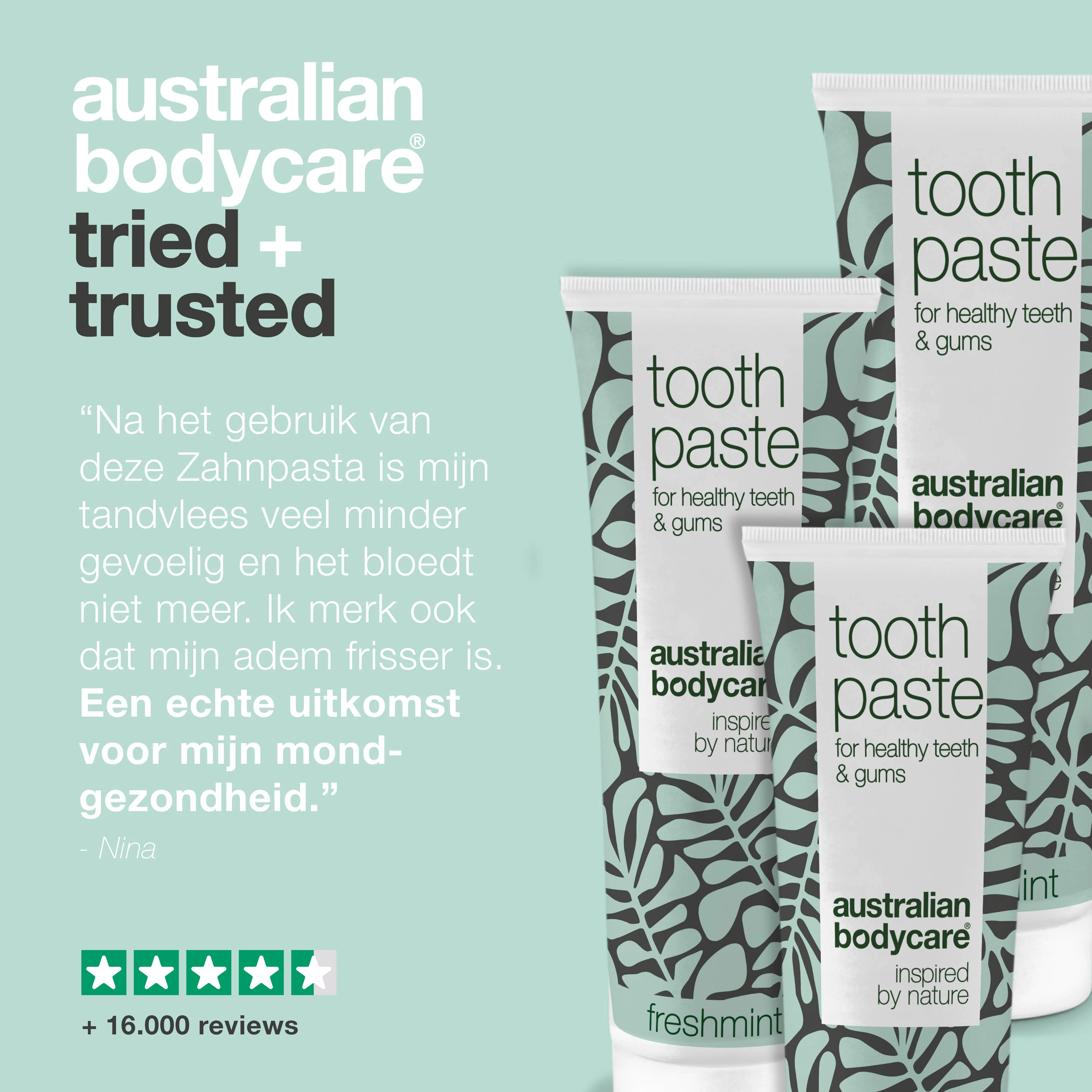 3 stuks Tea Tree Olie Tandpasta Freshmint — Voor de dagelijkse verzorging bij parodontitis, schimmelinfectie en tandvleesontsteking - Image 5