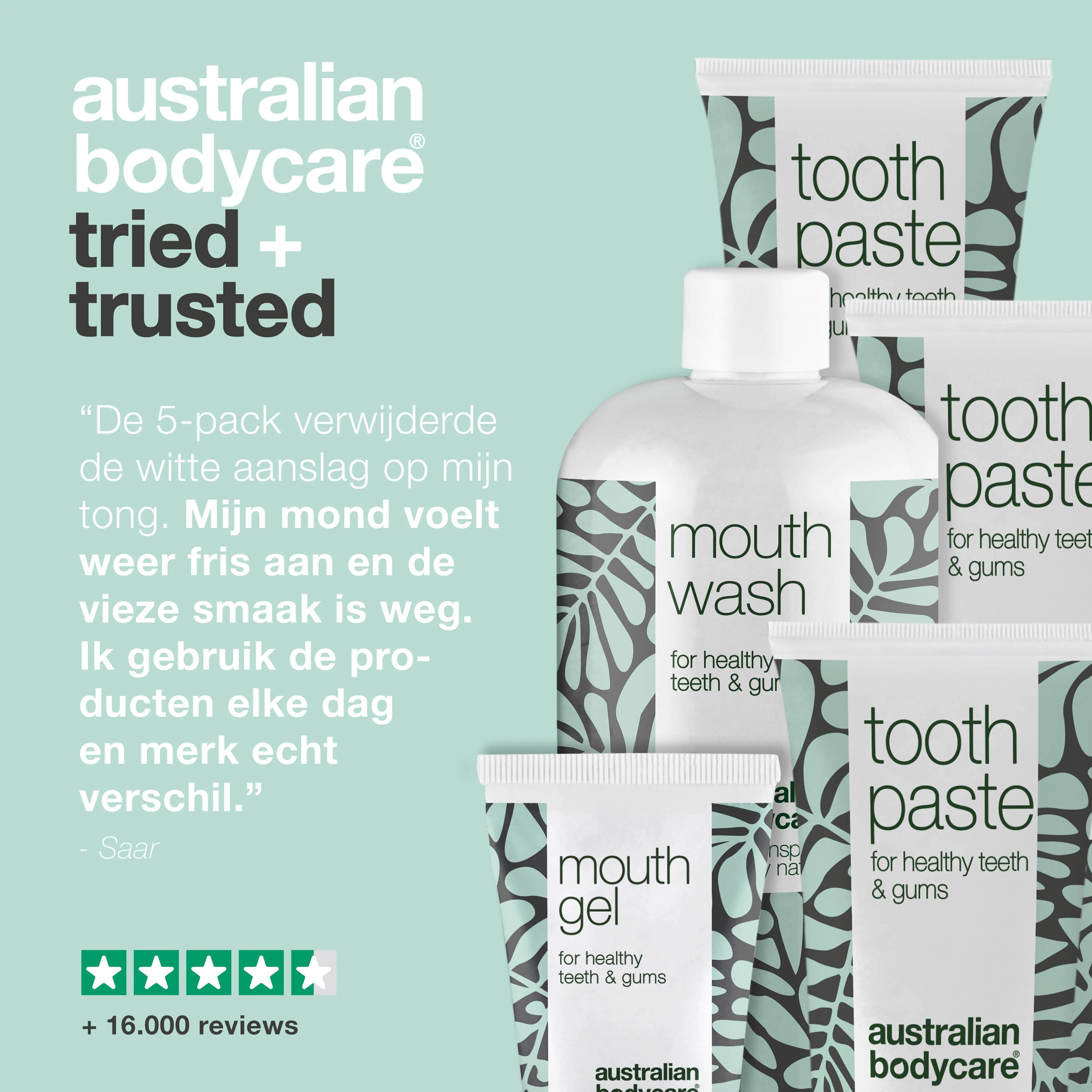 Pakket met 5 producten voor aanslag op tong — bij aanslag veroorzaakt door bacteriën of schimmel op tong - Image 5