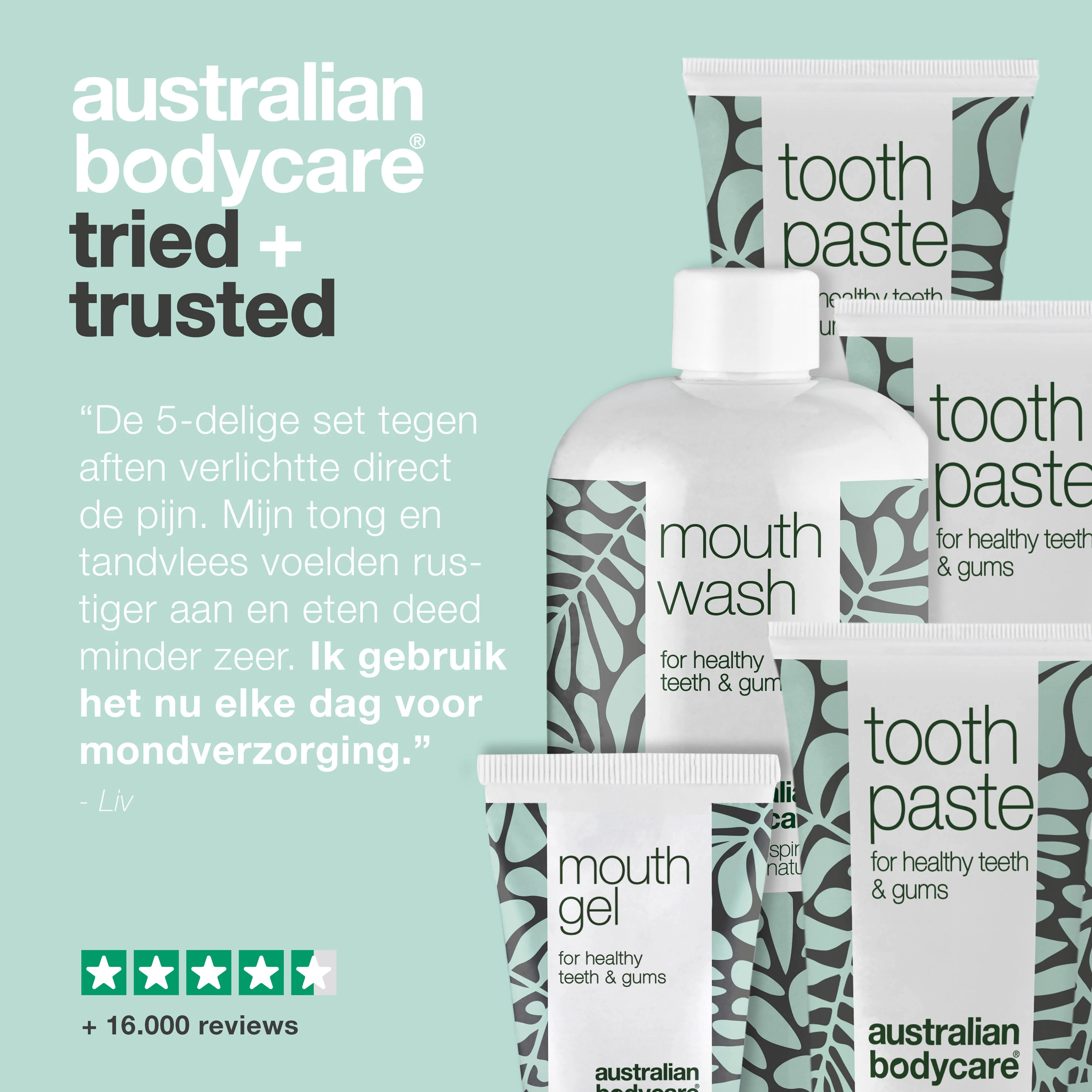 Pakket met 5 producten voor dagelijkse verzorging van blaasjes in mond of op tong — Voor de dagelijkse verzorging van aften in de mond en op de tong - Image 5