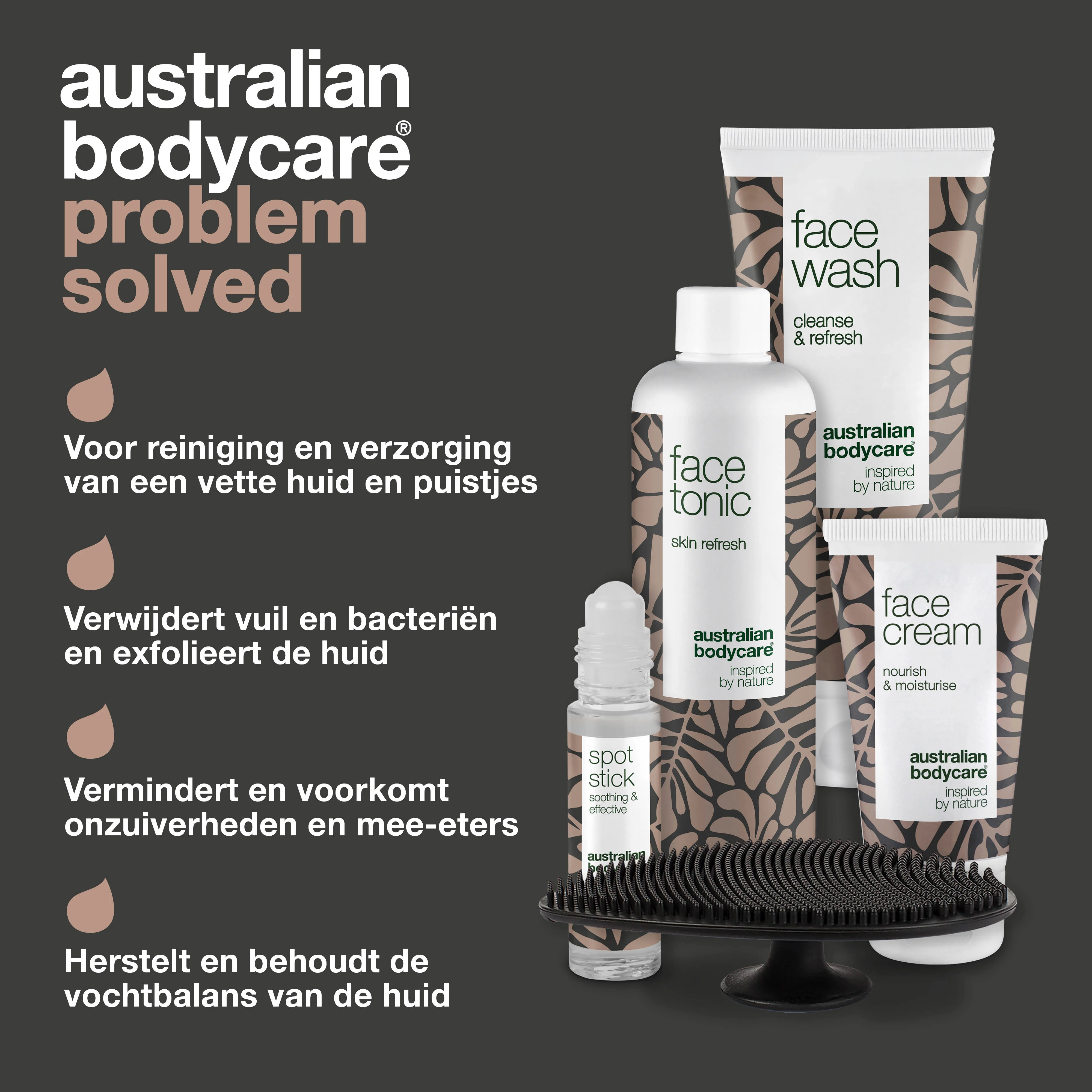 Gezichtspakket met gezichtsborstel Pakket met — 5 producten voor de dagelijkse reiniging van een onzuivere huid met puistjes - Image 3