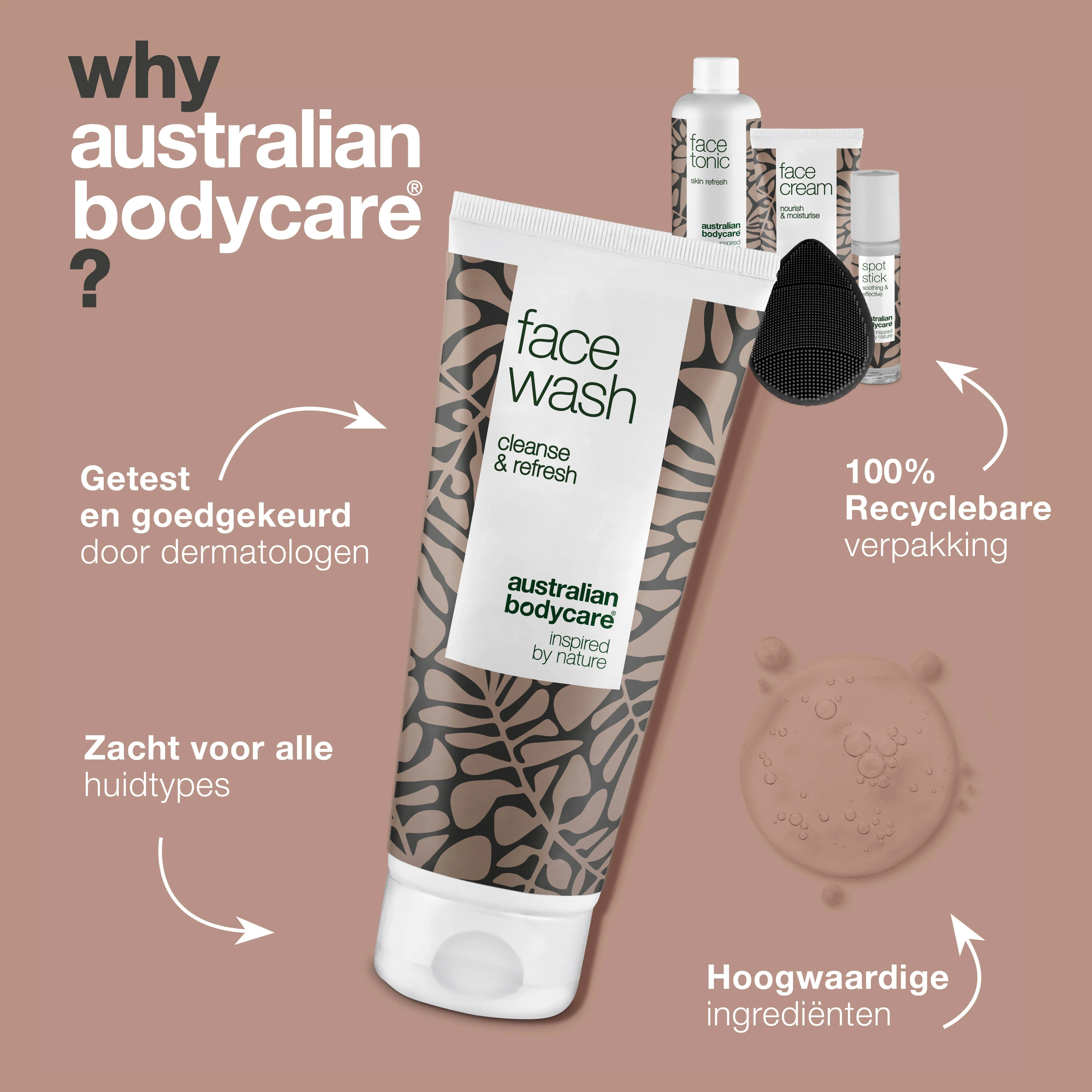 Gezichtspakket met gezichtsborstel Pakket met — 5 producten voor de dagelijkse reiniging van een onzuivere huid met puistjes - Image 4