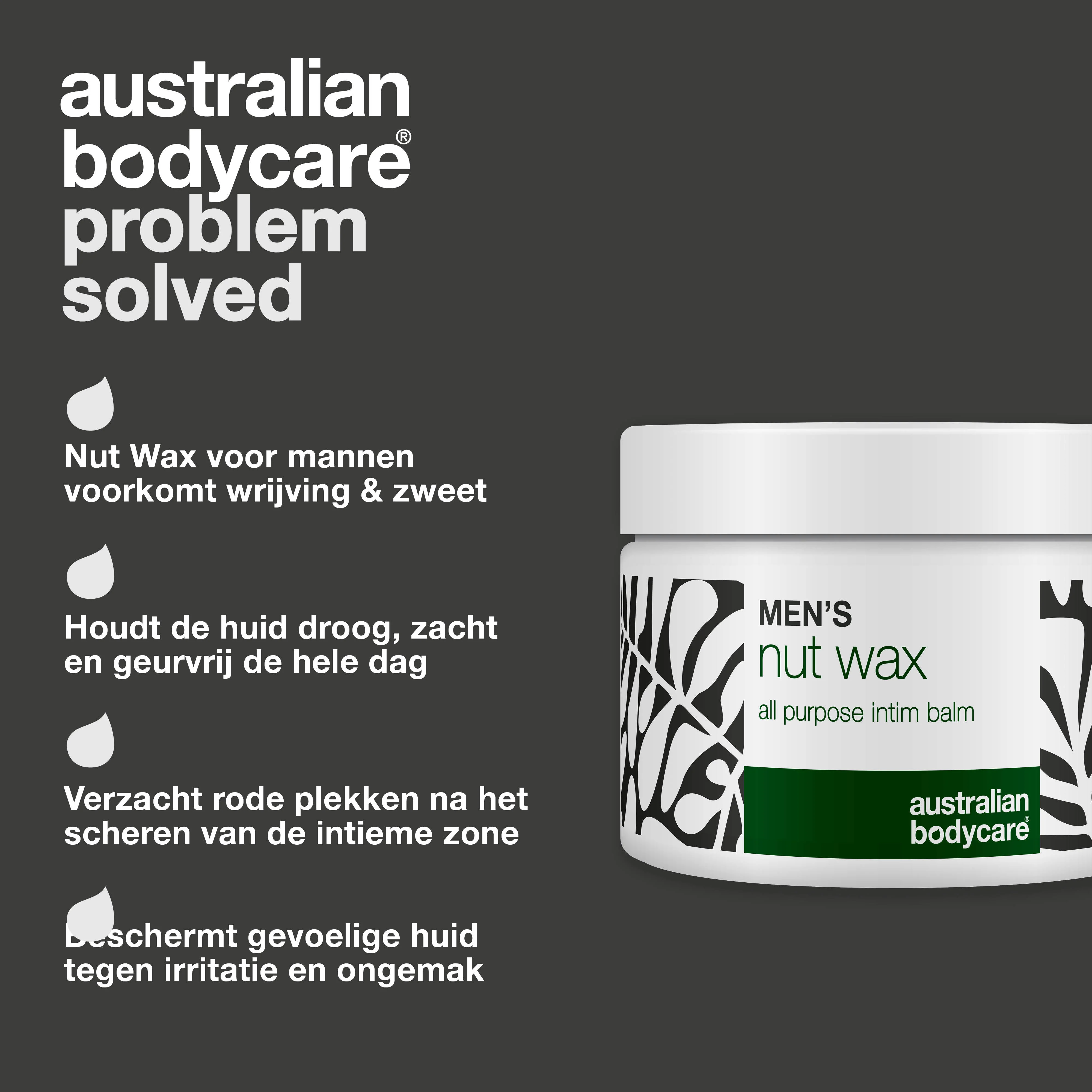 Nut Wax voor mannen – tegen zweet, schuren en geur — Intiembalsem voor mannen helpt tegen zweet, wrijving en geur. Houdt de balzak fris en droog met sheaboter en bisabolol. - Image 3