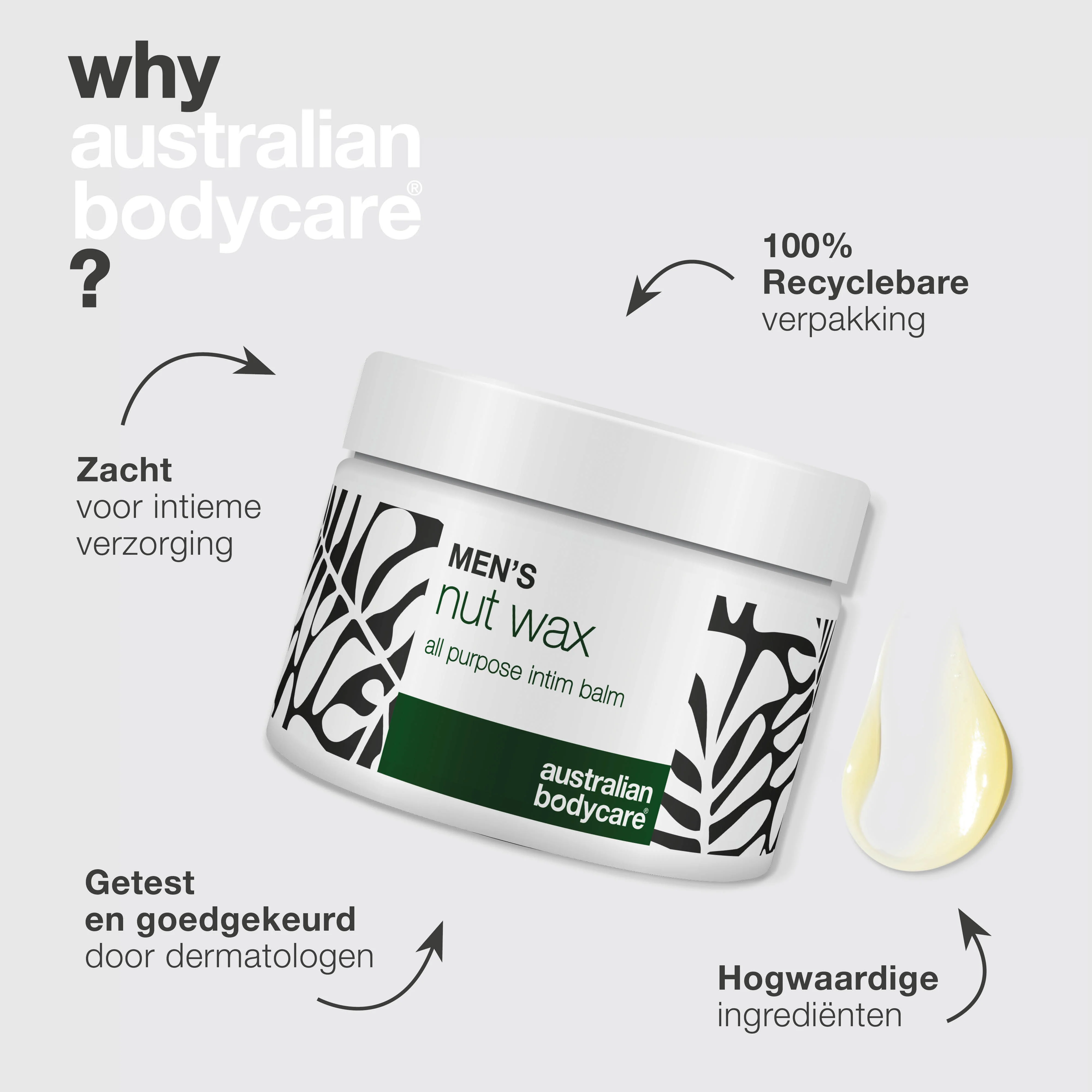 Nut Wax voor mannen – tegen zweet, schuren en geur — Intiembalsem voor mannen helpt tegen zweet, wrijving en geur. Houdt de balzak fris en droog met sheaboter en bisabolol. - Image 4