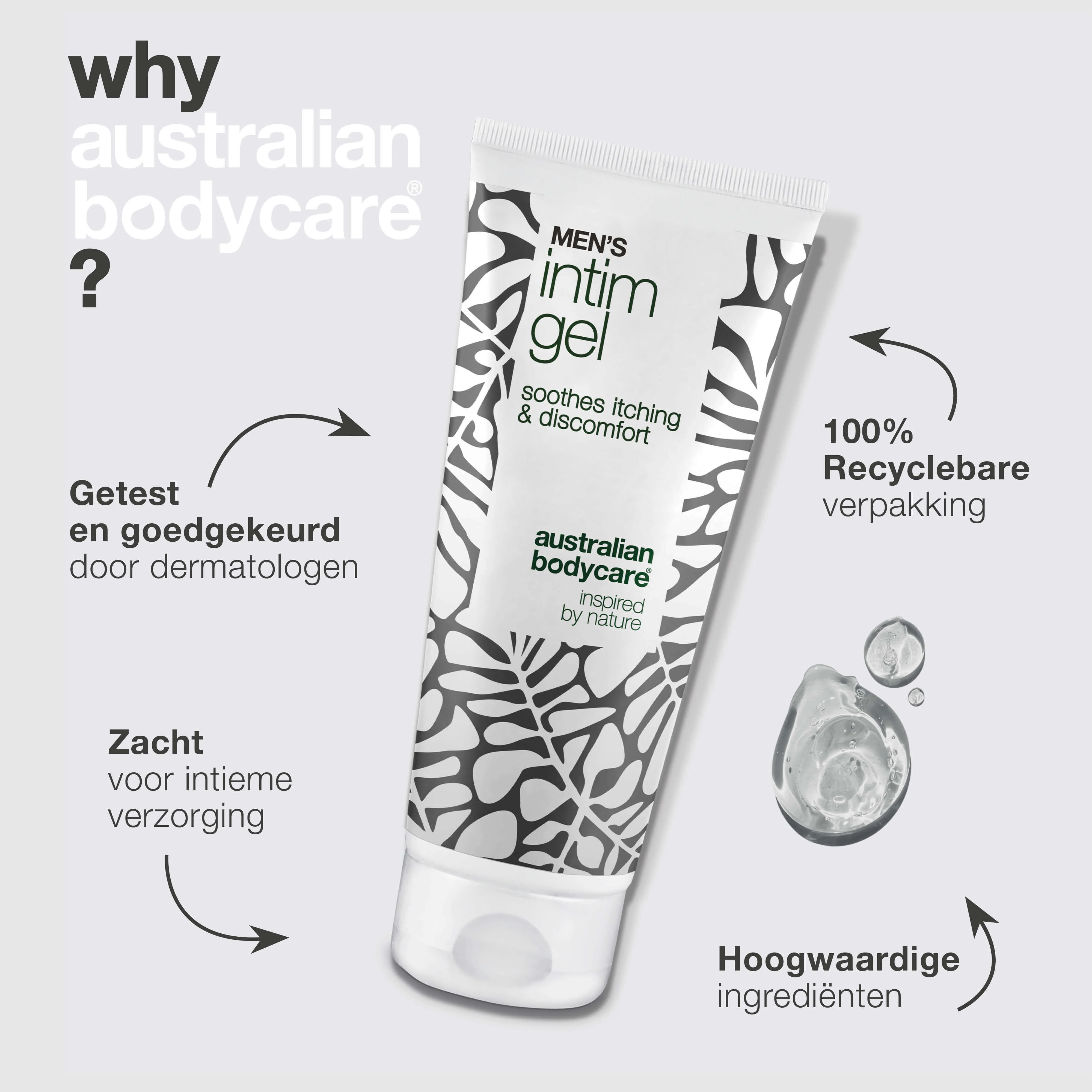 Intieme gel voor mannen – Verlicht jeuk en irritatie — Zeg jeuk en ongemak vaarwel met Men’s Intimate Gel. Houdt de huid fris en in balans met een niet-vette, snel absorberende formule. - Image 4