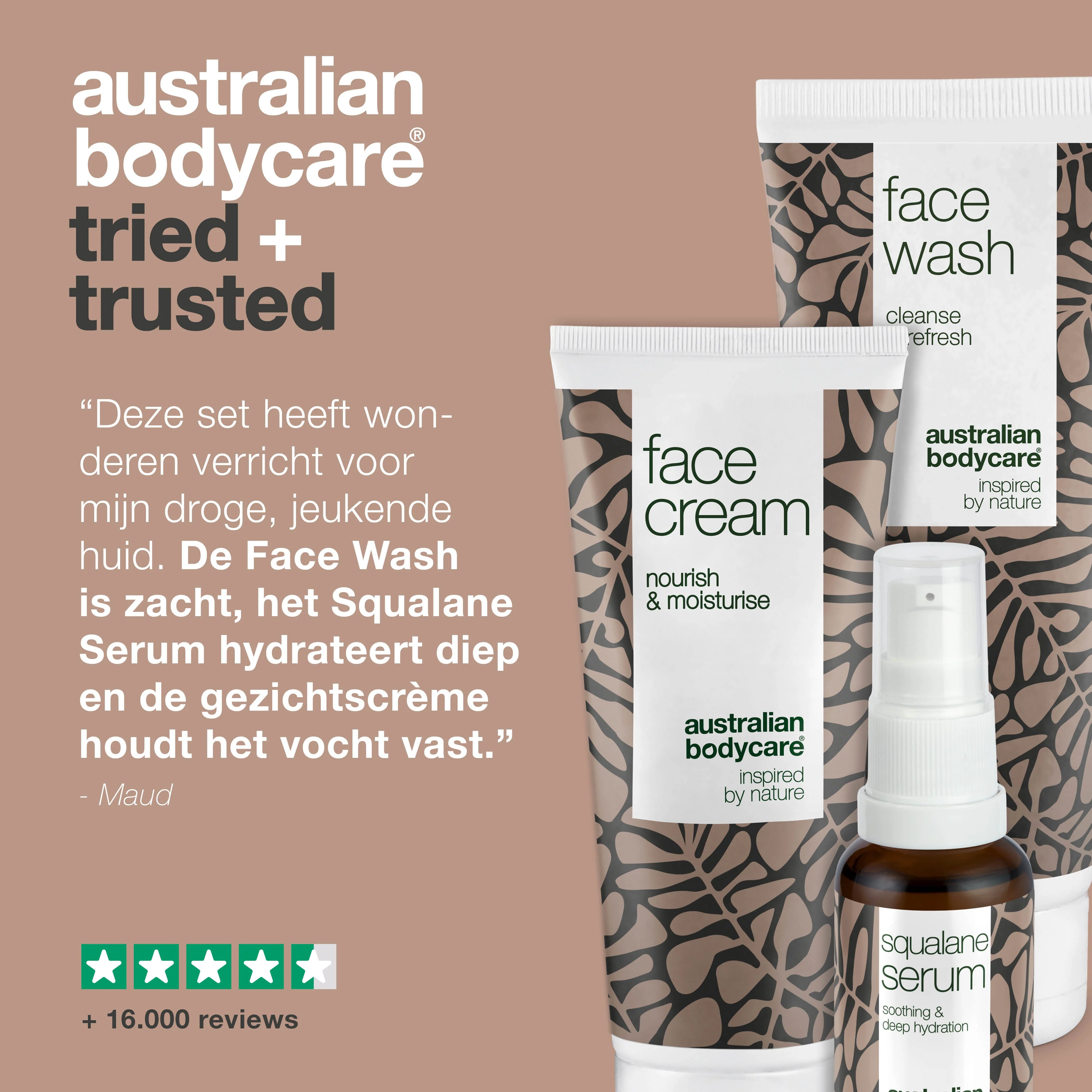 Pakket voor jeukende en zeer droge huid op het gezicht — 3 hydraterende producten: gezichtsreiniger, Squalane Serum og creme - Image 5