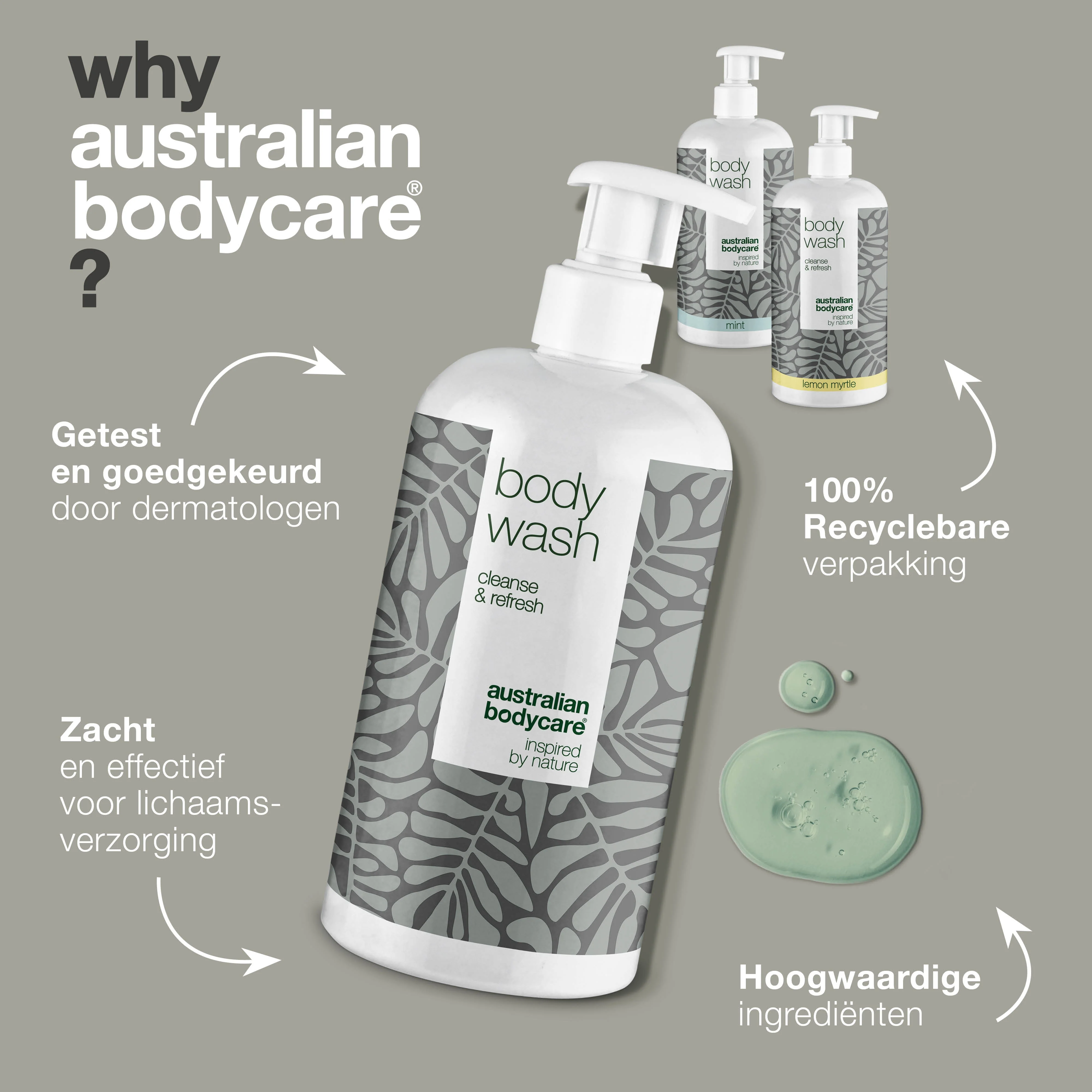 3 Douchegel - pakketaanbieding — Pakketaanbieding met 3 body wash (500 ml): Tea Tree Olie, Lemon Myrtle & Mint - Image 4