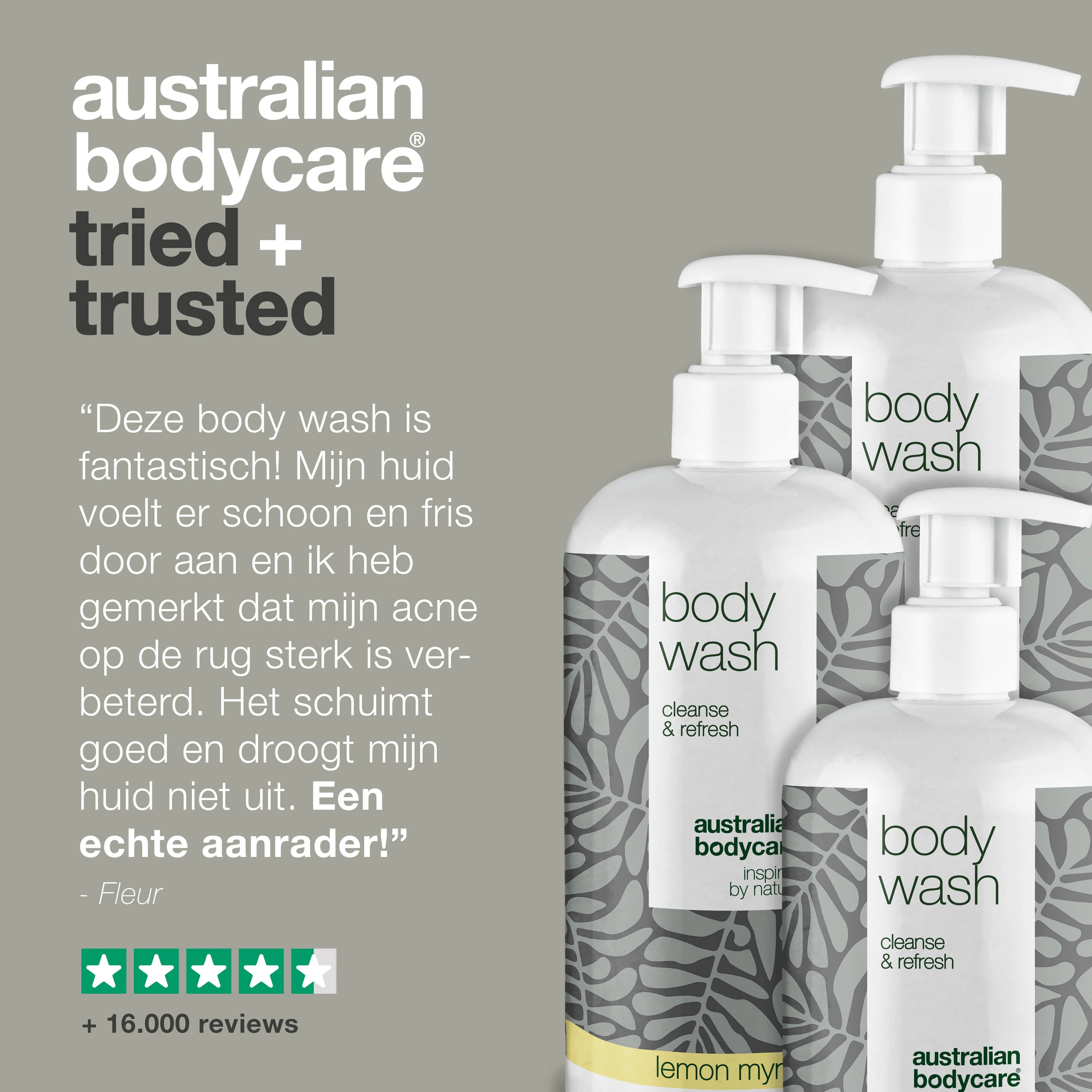 3 Douchegel - pakketaanbieding — Pakketaanbieding met 3 body wash (500 ml): Tea Tree Olie, Lemon Myrtle & Mint - Image 5
