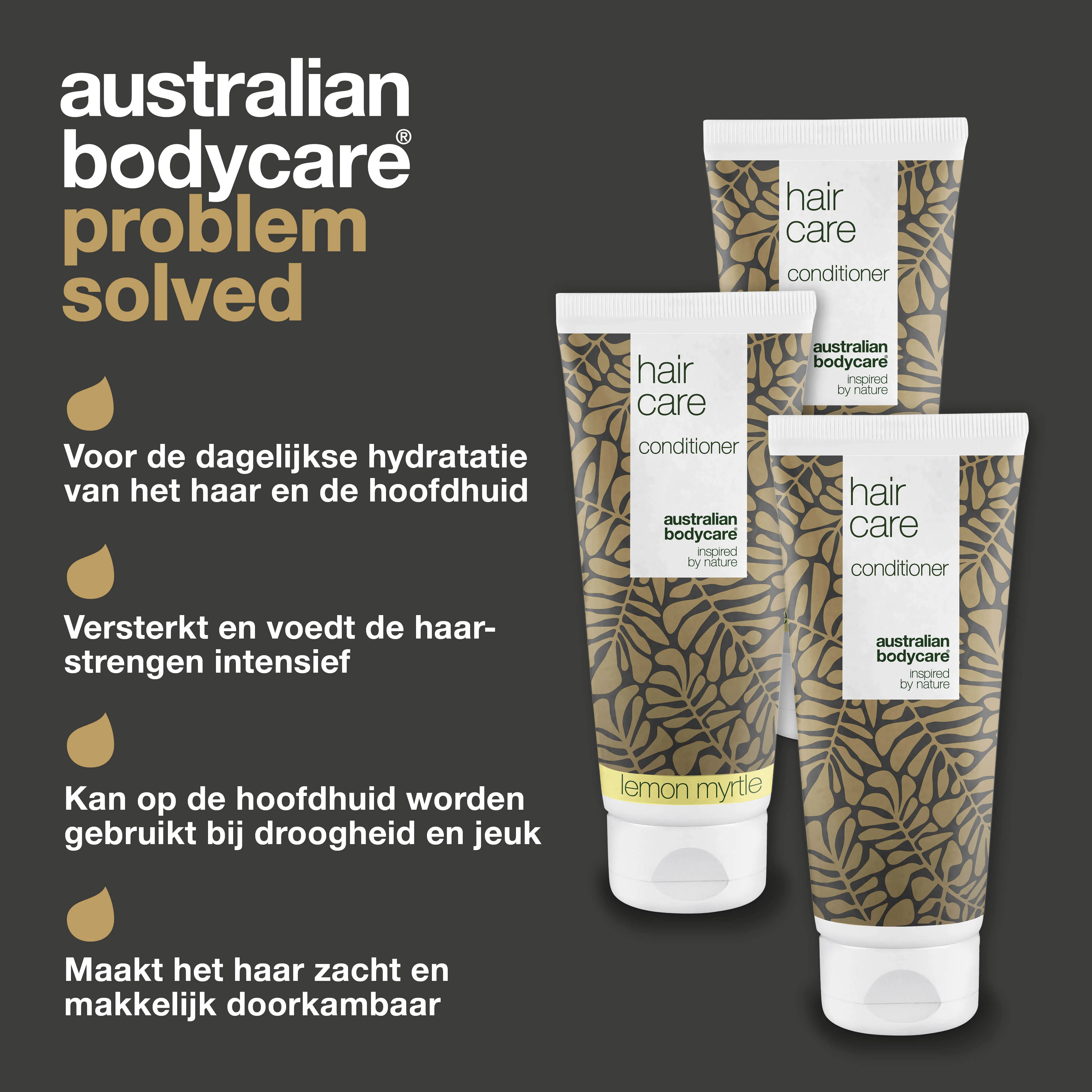 3 Hair Care balsam - pakketaanbieding — Pakketaanbieding met 3 conditioners (200 ml): Tea Tree Olie & Lemon Myrtle - Image 3