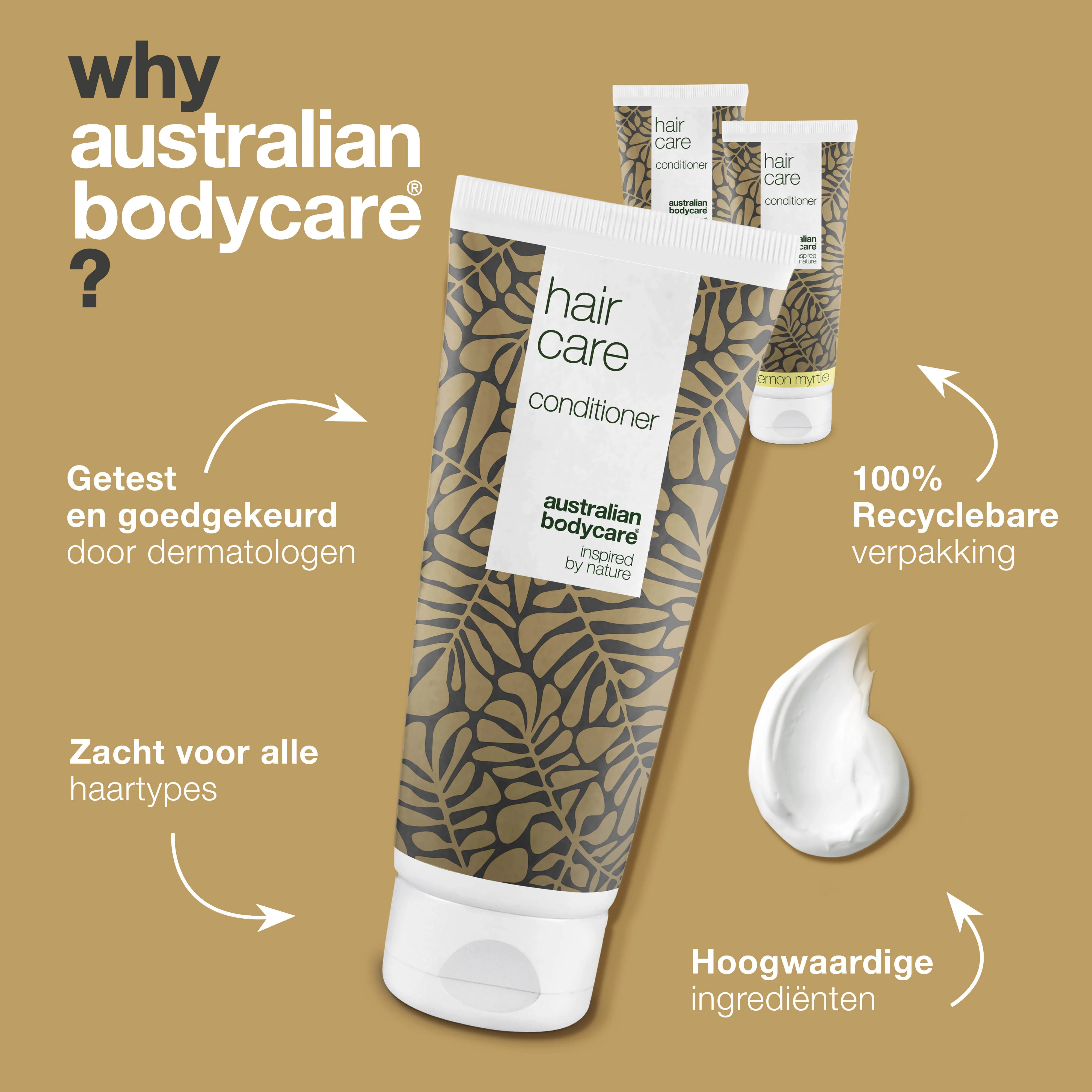 3 Hair Care balsam - pakketaanbieding — Pakketaanbieding met 3 conditioners (200 ml): Tea Tree Olie & Lemon Myrtle - Image 4