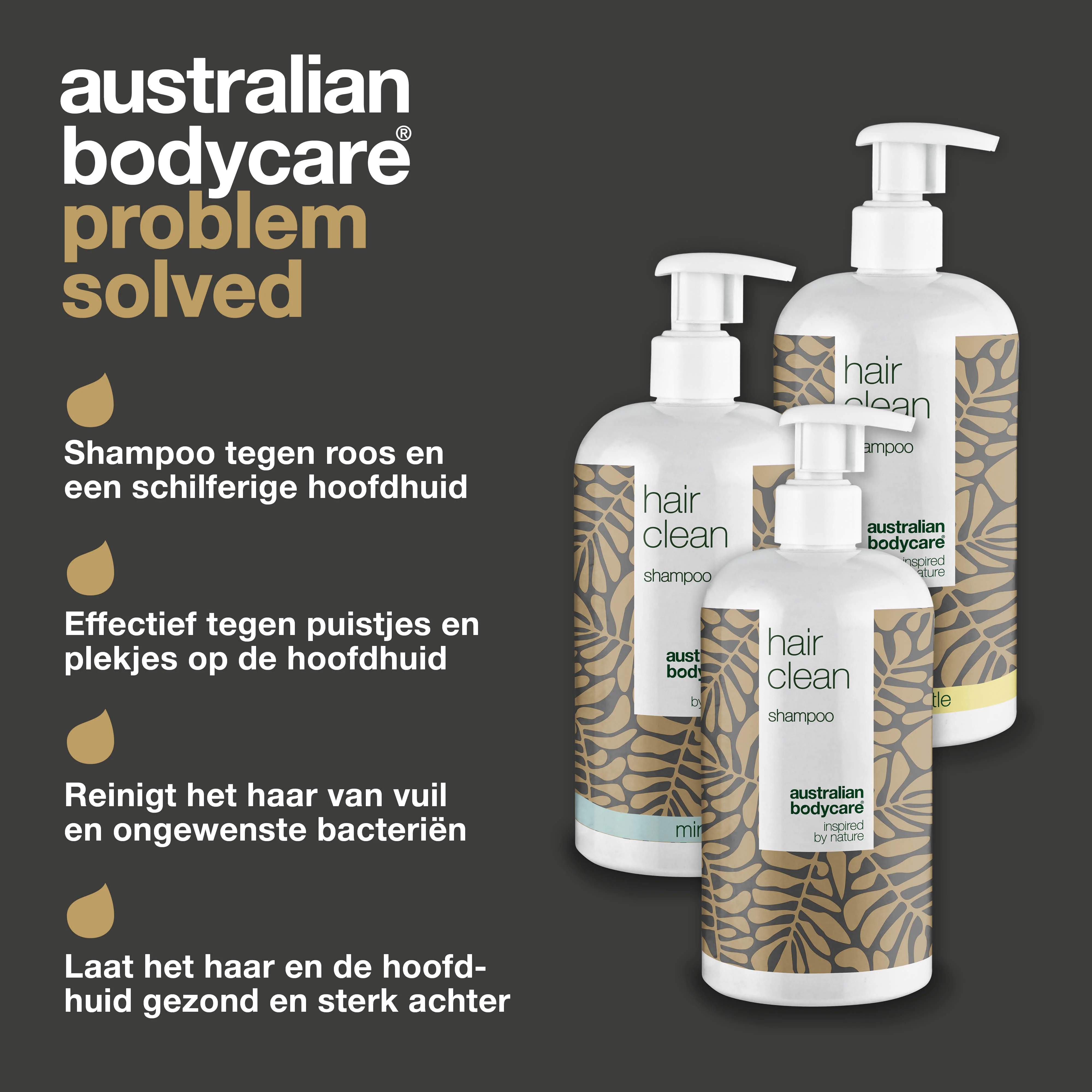 3 Hair Clean anti-roos shampoo's - pakketaanbieding — Pakketaanbieding met 3 shampoo's (500 ml): Tea Tree Olie, Lemon Myrtle & Mint - Image 3