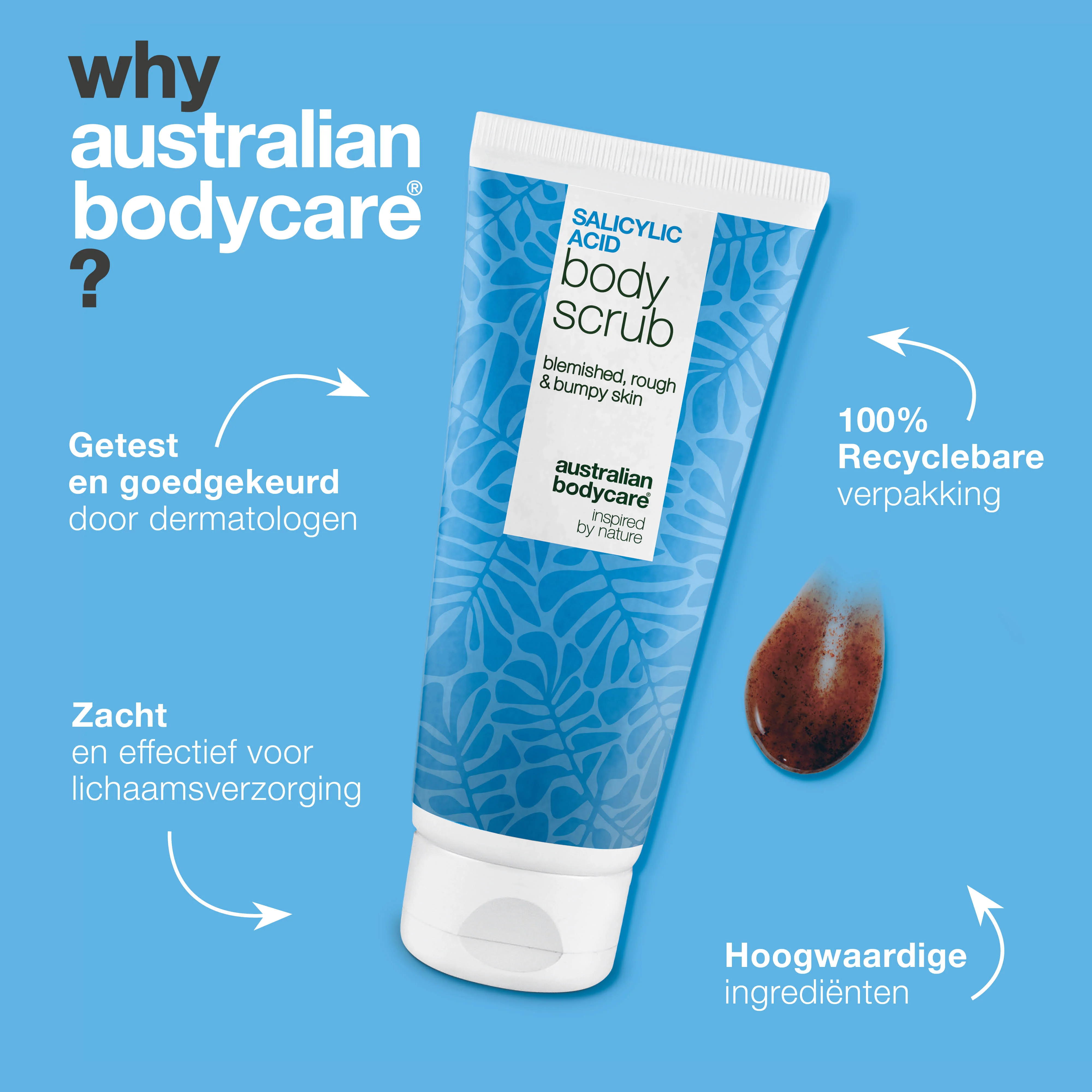 Lichaamsscrub met salicylzuur voor een zuivere en gladdere huid — Body Scrub met salicylzuur verwijdert puistjes en onzuiverheden. Bevat salicylzuur, glycolzuur, abrikozenpitpoeder en allantoïne. - Image 4