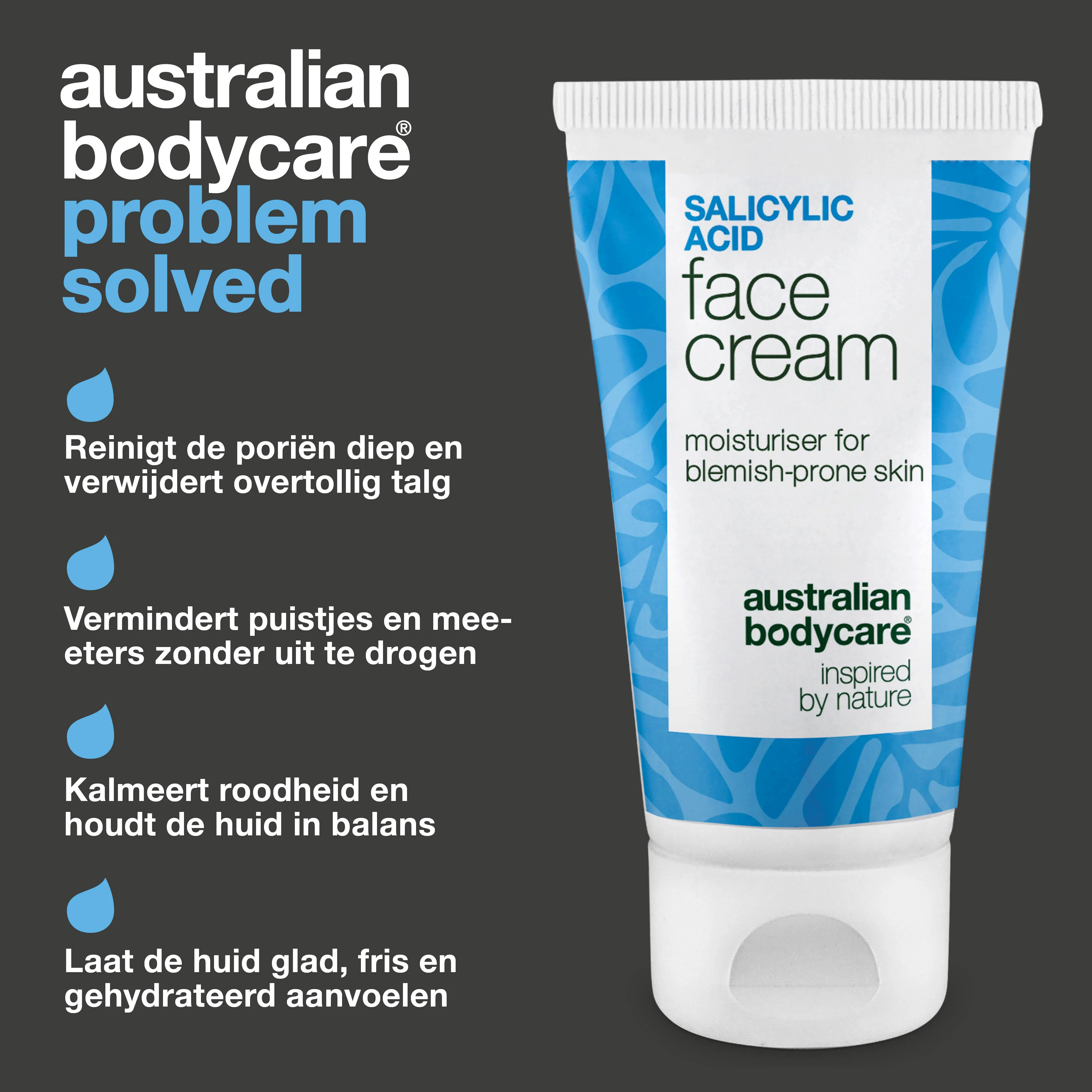 Gezichtscrème met salicylzuur tegen puistjes en mee-eters — Lichte, niet-vette moisturizer met salicylzuur voor een vette en onzuivere huid – reinigt poriën en vermindert talg. - Image 3