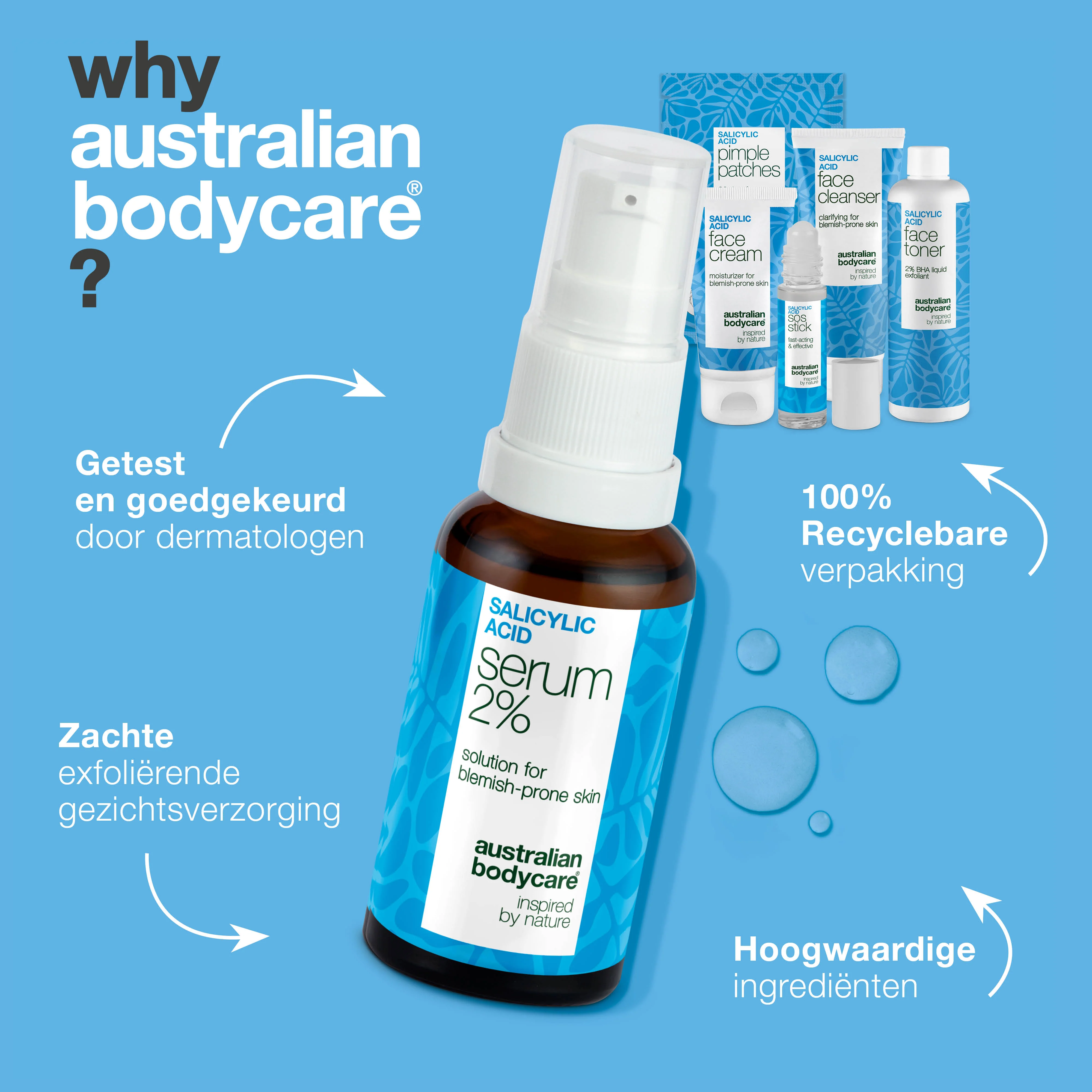 Pakket tegen puistjes & onzuivere huid – salicylzuur — Set voor puistjes en onzuivere huid. Zorgt voor een egale huid en vermindert roodheid effectief. Rijk aan actief salicylzuur. - Image 4