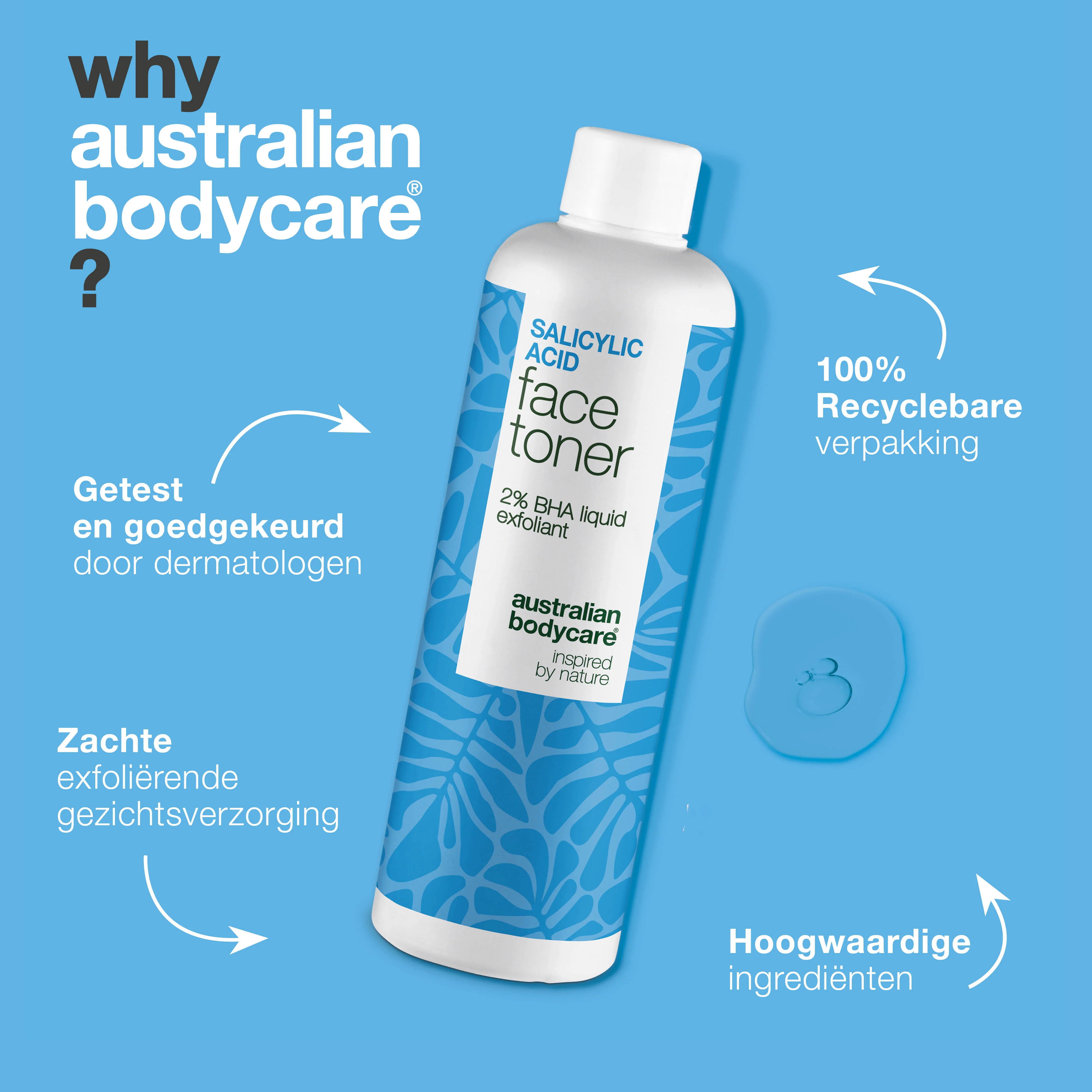 Salicylzuur-toner voor puistjes en vergrote poriën — Salicylzuur-exfoliant reinigt poriën, vermindert puistjes en verfijnt de huidstructuur. Perfect voor de dagelijkse verzorging. - Image 4