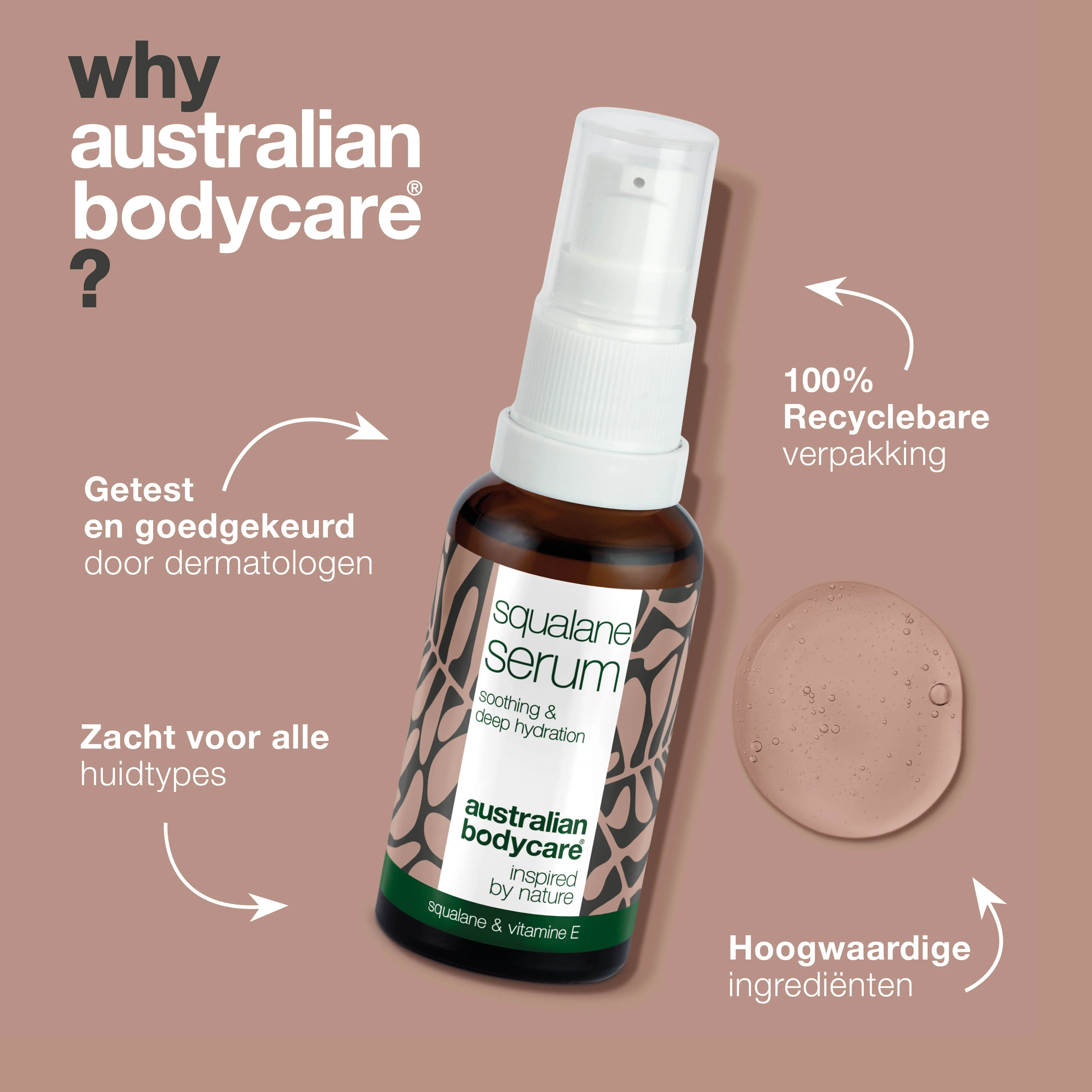Hydraterend gezichtsserum met Squalane & Vitamine E — Squalane & Vitamine E voeden en hydrateren de droge huid. Lichtgewicht serum dat snel intrekt en de huid zacht en soepel maakt. - Image 4